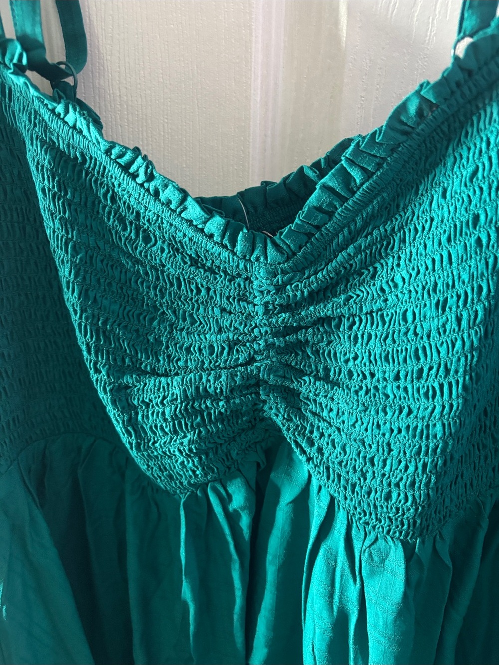 Torrid Teal Smocked Peasant Blouse - Teal - Picture 7 of 8